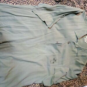 Pussers 100 % silk men shirt with three palm trees on pocket